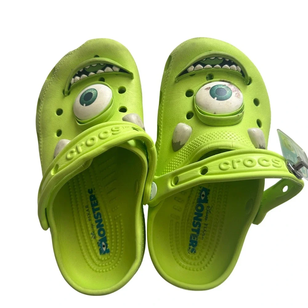Crocs Disney Pixar Monsters Inc Mike Wazowski Clogs Lime Green Kids Size J1